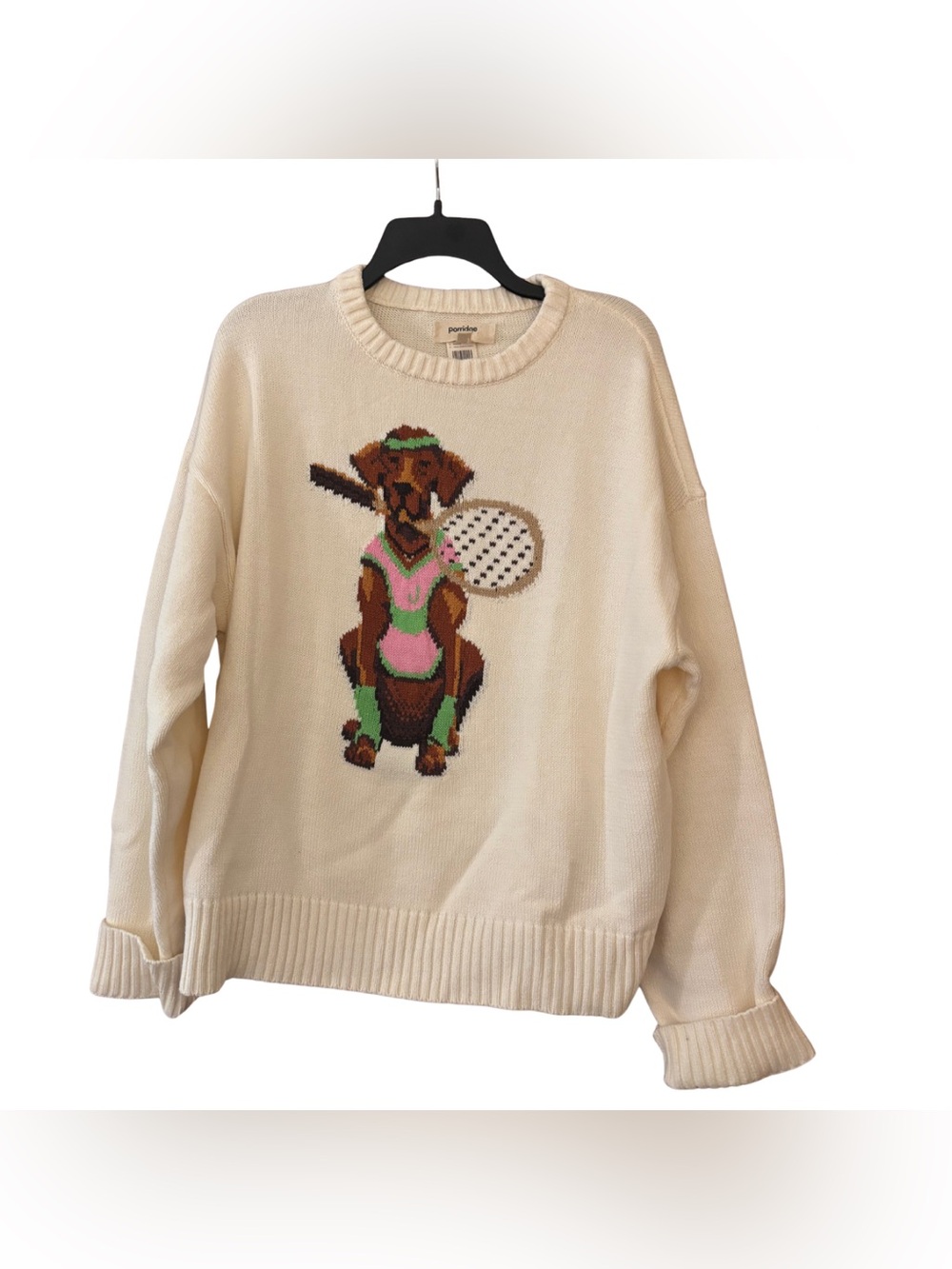 NWT Anthropologie Porridge Jolene Tennis Dog Sample Sweater RARE - Picture 3 of 8